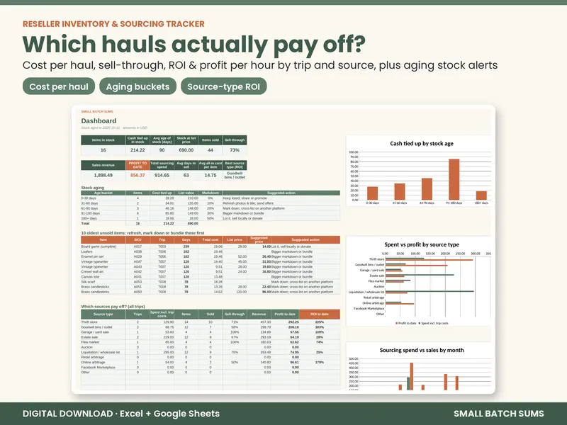 Reseller Inventory & Sourcing Tracker preview